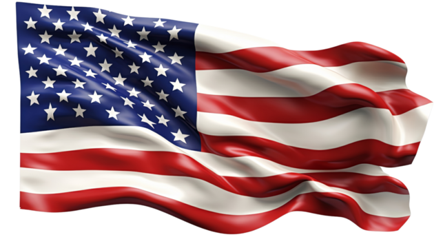 American Flag Isolated on Transparent Background PNG - Powered by Adobe