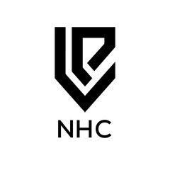 NHC Letter logo design template vector. NHC Business abstract connection vector logo. NHC icon circle logotype.
