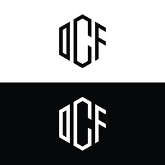 OCF monogram letter logo design vector