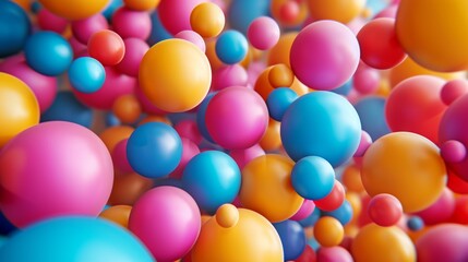 Fototapeta na wymiar Assorted Vibrant Balloons Floating in the Air