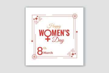 happy women's day with social media banner design 