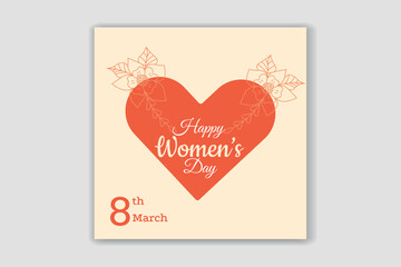 happy women's day with social media banner design 