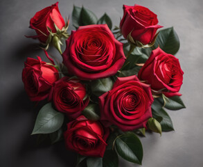 Obraz premium Gift a bouquet of roses to show your love to someone special. For Valentine's Day - Ai generated
