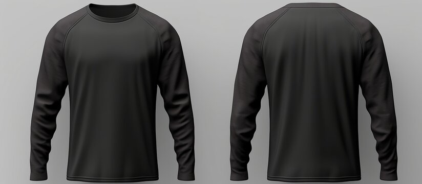 Long sleeve t-shirt for man front, side and back view.