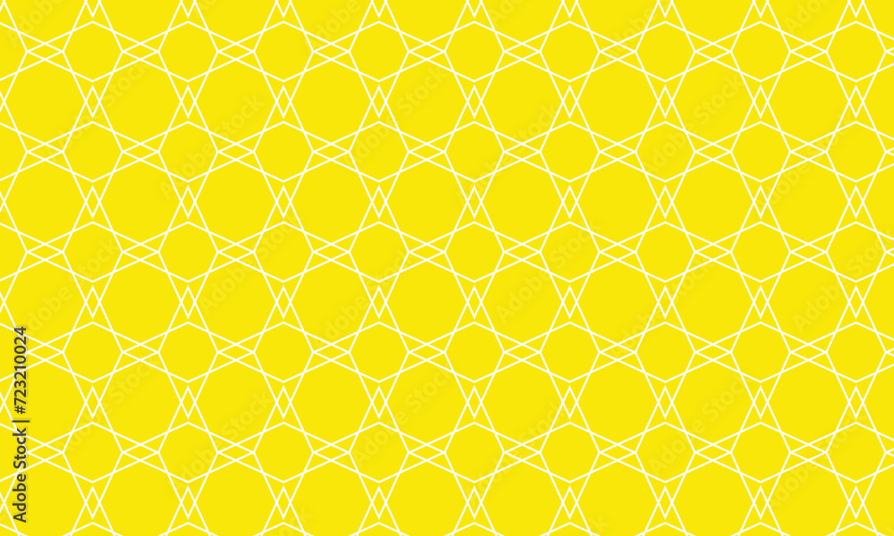 Poster abstract repeatable seamless white stroke line pattern on yellow.