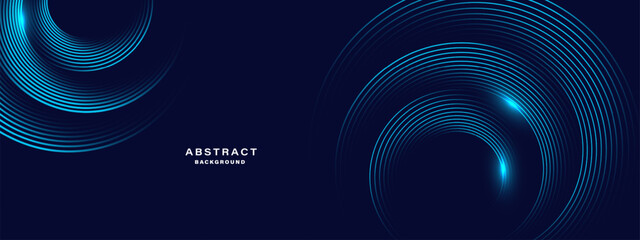 	
Blue abstract background with spiral circle lines, technology futuristic template. Vector illustration.
