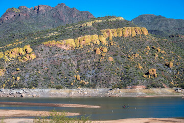 Fishing in the Arizona Bartlett reservoir
