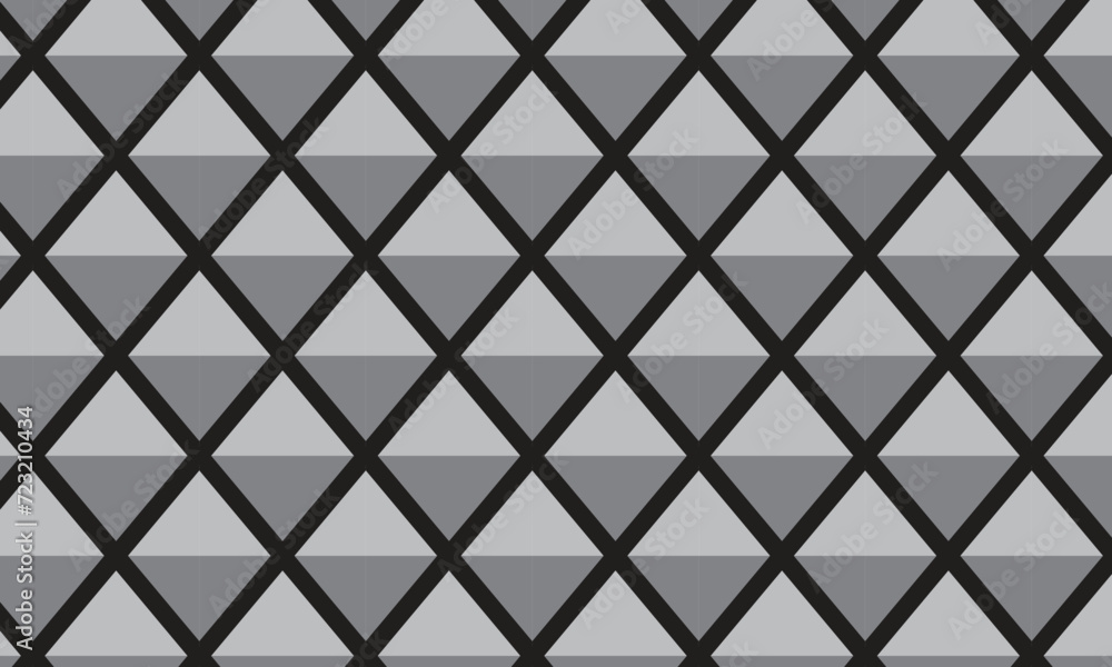 Poster abstract repeatable seamless grey rhombus pattern on dark.