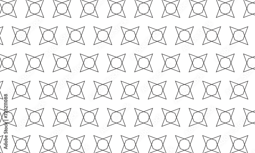Poster abstract repeatable seamless black flower stroke line pattern.