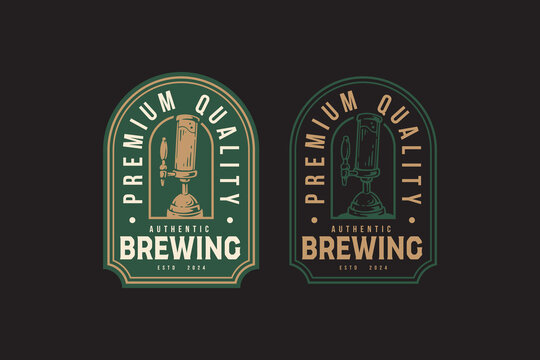beer tap and pub logo design for bar and brewing company label, sign, symbol or brand identity
 - Powered by Adobe