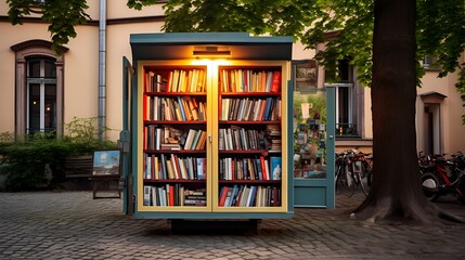 Old books in the library, Charming Street Library Sharing the Joy of Reading