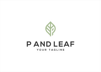 Initial Letter P Nature Green Leaf  Logo Design Vector Illustration