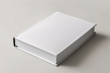 Blank book mockup with plain backdrop and sturdy cover design.