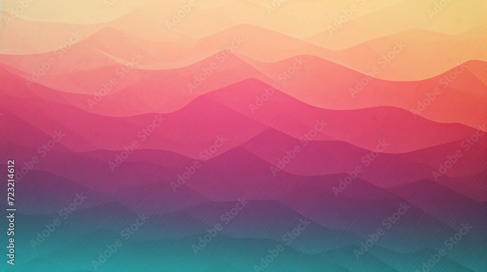 Poster Abstract grainy gradient background with waves. Soft illustration with grain noise effect. Space for text.