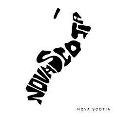 Nova Scotia typography map
