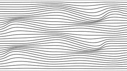 Abstract wave element for design. digital frequency track equalizer. stylish line art background. Vector illustration Waves with lines are created using the blend tool. Curved wavy lines and smooth - obrazy, fototapety, plakaty