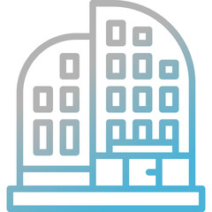 building gradient line icon