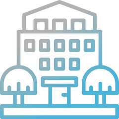 Fototapeta premium building gradient line icon
