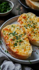 Plate of Tasty Garlic Bread