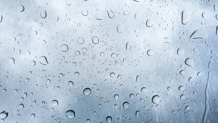 Close-Up of Raindrops on a Clear glass