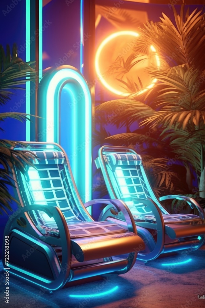 Poster two chairs placed next to each other. suitable for various seating arrangements