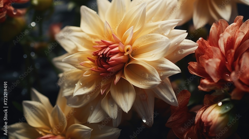 Poster a close-up shot of a vibrant bunch of flowers. perfect for adding a pop of color and beauty to any p