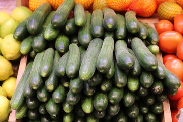 Vegetables and fruits are sold in January at the bazaar in Tel Aviv.