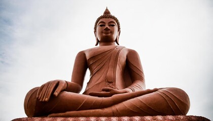 isolated image of a brown buddha statue meditation symbol