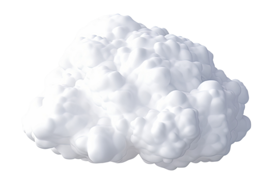 White fluffy cloud isolated on transparent background PNG