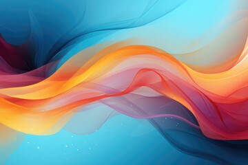 Colors of March, abstract background with teal, red and orange waves with copyspace for your text. March background banner for special and awareness day, week or month