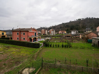 Fototapeta na wymiar view of pignone, la spezia, italy The village has been reviewed as one of the most beautiful villages in Liguria Italy