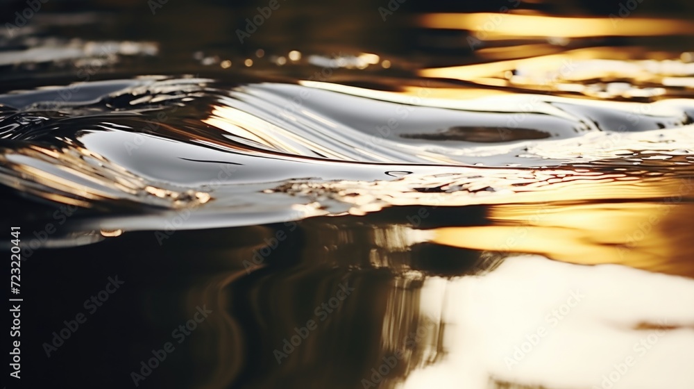 Poster A close up view of a wave in a body of water. This image captures the intricate details and movement of the wave.