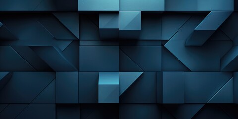 A wall made up of blue cubes in a dark room. Ideal for background or abstract concepts