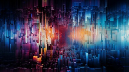 Glitch background, characterized by distorted and fragmented elements.