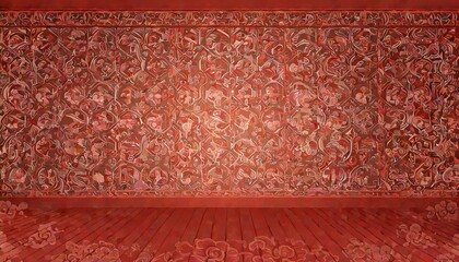 background template with chinese pattern in red