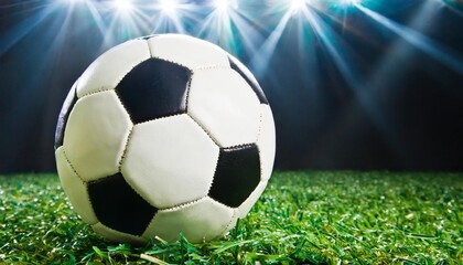 soccer ball in goal with spotlight