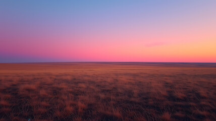 Obraz premium Twilight hues over vast tranquil grassland