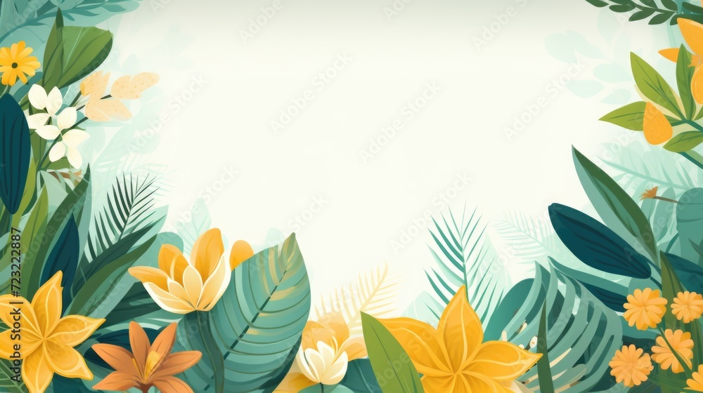 Poster a beautiful floral background featuring yellow and white flowers. perfect for adding a touch of eleg