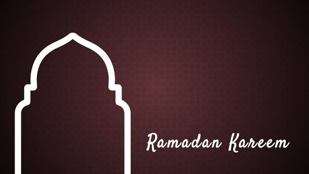 Islamic Arabic Circle Pattern background, animated religious greetings such as Ramadan kareem, Hajj, Eid al-Fitr, and general Islamic purposes, animated white mosque
