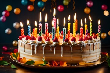 birthday cake with candles