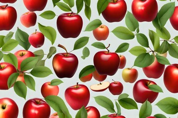 seamless pattern with red apples