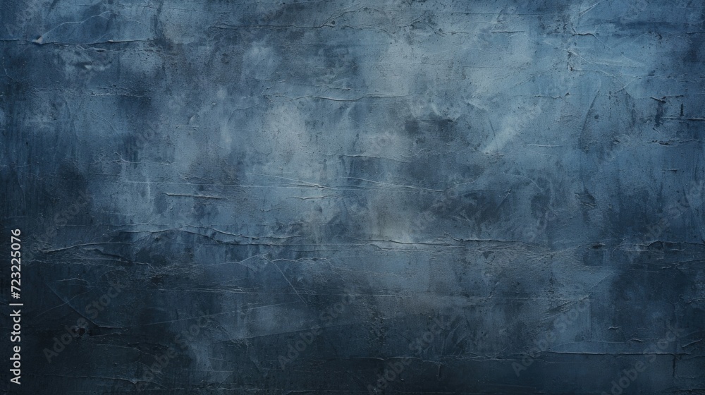 Poster a painting of a blue wall with a clock, perfect for adding a touch of color and elegance to any room