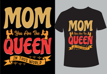 Mom you are the queen unique advance typography vintage t shirt design - obrazy, fototapety, plakaty