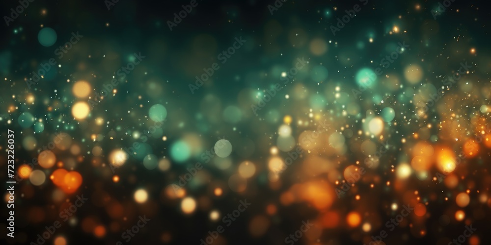 Poster a blurry image featuring a green and gold background. suitable for various creative projects
