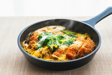 スキレットで作るかつ煮