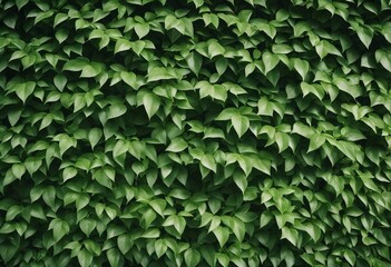 Climbing plant on the wall Small green leaves texture background Ornamental plant in the garden Eco