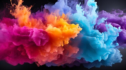 Fototapeta na wymiar Abstract colorful smoke ink splatter background or Colorful watercolor powder explosion paint splashing texture