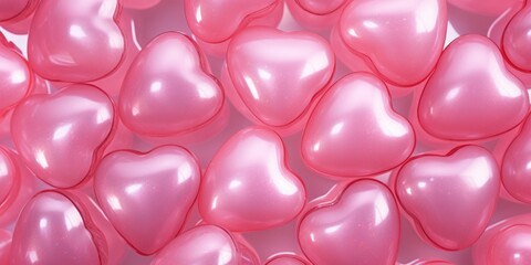 A close-up view of a bunch of pink hearts. Perfect for expressing love and affection in various projects