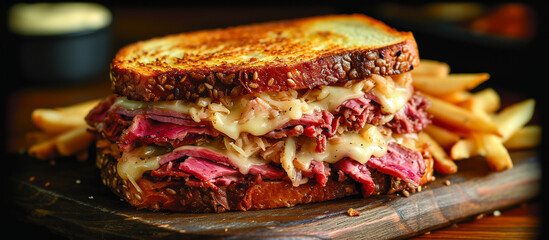 Reuben Sandwich with french fries
