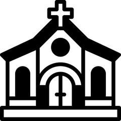 church solid line icon